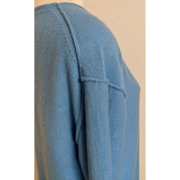 NEW~Women's Free People Harmony Cashmere V-Neck Sweater in Blue "Grecian Sea" XS - Picture 11 of 14